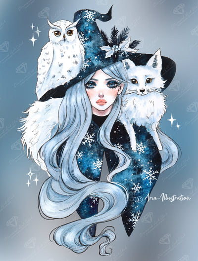 Diamond Painting Winter Familiars 22" x 29" (55.8cm x 73.7cm) / Square with 37 Colors including 2 AB Diamonds and 1 Fairy Dust Diamond and 1 Iridescent Diamond / 66,304