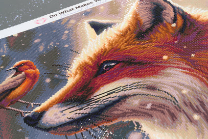 Diamond Painting Winter Fox 28" x 20" (70.7cm x 50.3cm) / Square with 42 Colors including 1 AB and 2 Fairy Dust Diamonds / 57,368