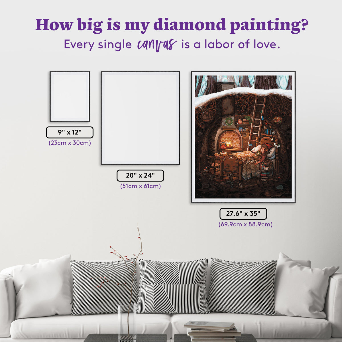 Diamond Painting Winter Nap 27.6" x 35" (69.9cm x 88.9cm) / Square With 71 Colors Including 1 AB and 5 Fairy Dust Diamonds / 100,317