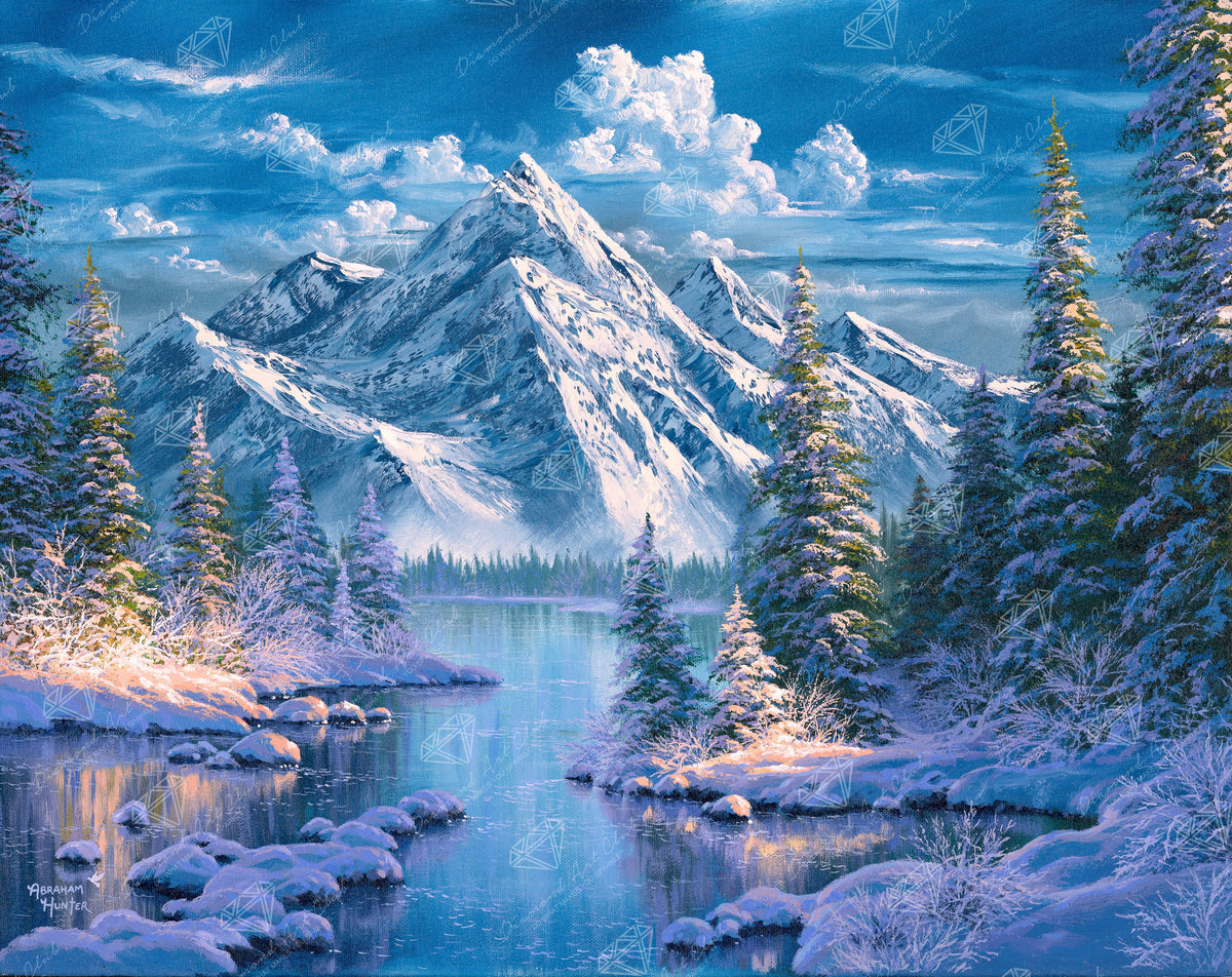 Diamond Painting Winter Solace 34.7" x 27.6″ (88cm x 70cm) / Square with 37 Colors including 3 ABs / 96,673