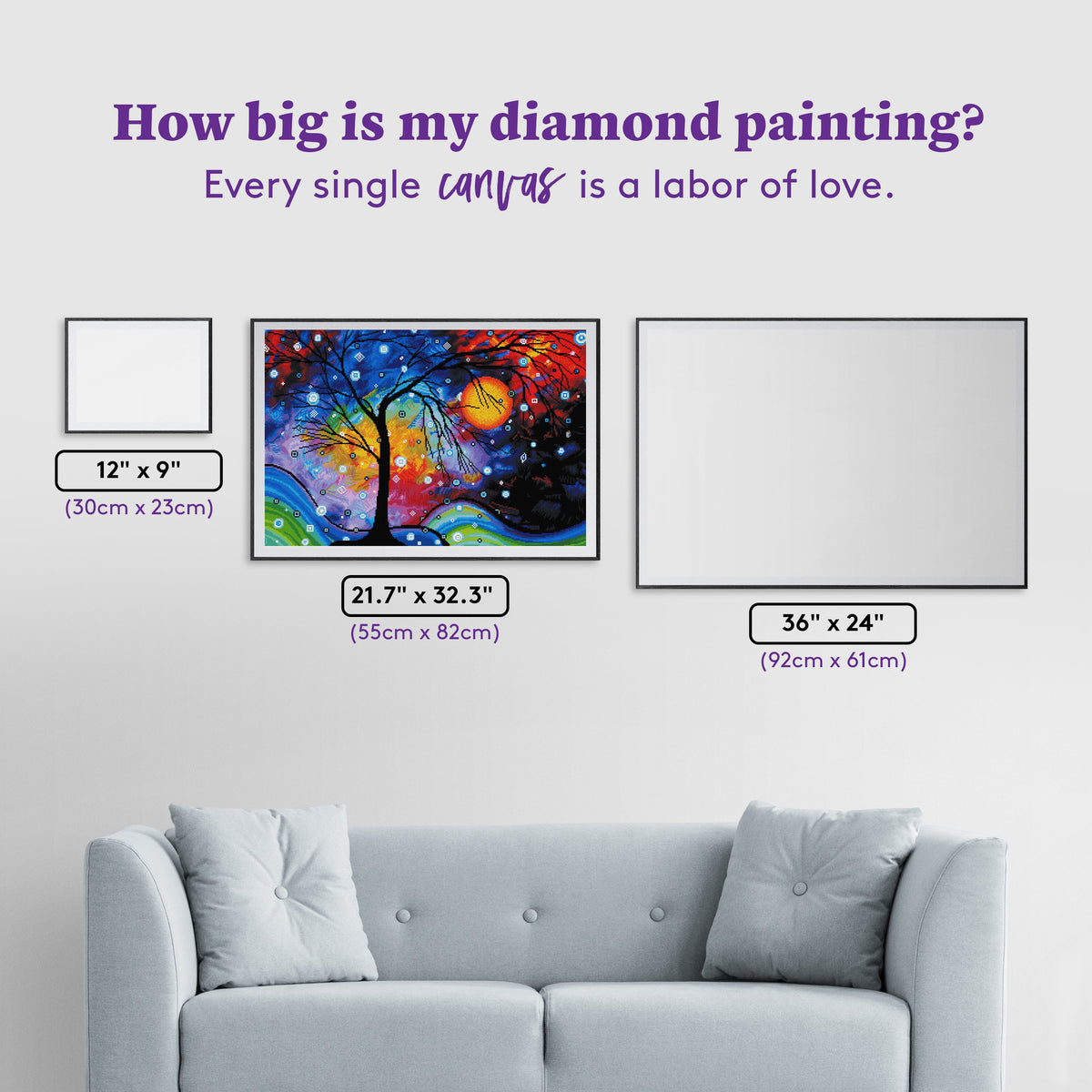 Diamond Painting Winter Sparkle 21.7" x 32.3″ (55cm x 82cm) / Round With 45 Colors Including 2 ABs / 56,550