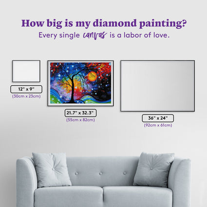 Diamond Painting Winter Sparkle 21.7" x 32.3″ (55cm x 82cm) / Round With 45 Colors Including 2 ABs / 56,550