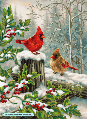 Diamond Painting Winter Visitors 20" x 27" (50.8cm x 69cm) / Square with 46 Colors including 4 ABs / 56,508