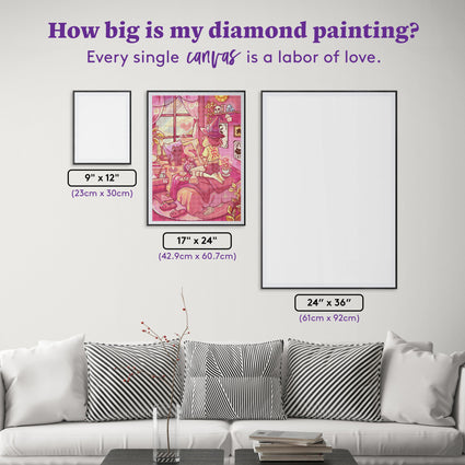 Diamond Painting Witch Bedroom 17" x 24" (42.9cm x 60.7cm) / Square With 60 Colors Including 3 ABs / 41,968