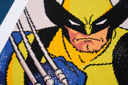 Diamond Painting Wolverine 13" x 13" (32.9cm x 32.9cm) / Square with 10 Colors including 1 AB and 1 Fairy Dust Diamond / 17,424