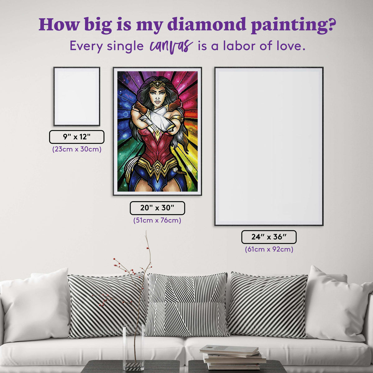 Diamond Painting Wonder Woman 1984™ 20" x 30" (51cm x 76cm) / Square With 67 Colors Including 4 ABs / 60,501