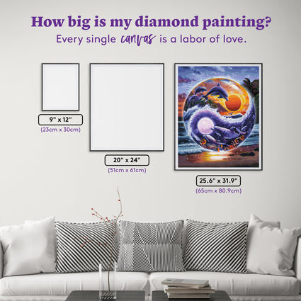 Diamond Painting Yin & Yang of Life 25.6" x 31.9" (65cm x 80.9cm) / Square with 62 Colors including 4 ABs and 3 Fairy Dust Diamond / 84,825