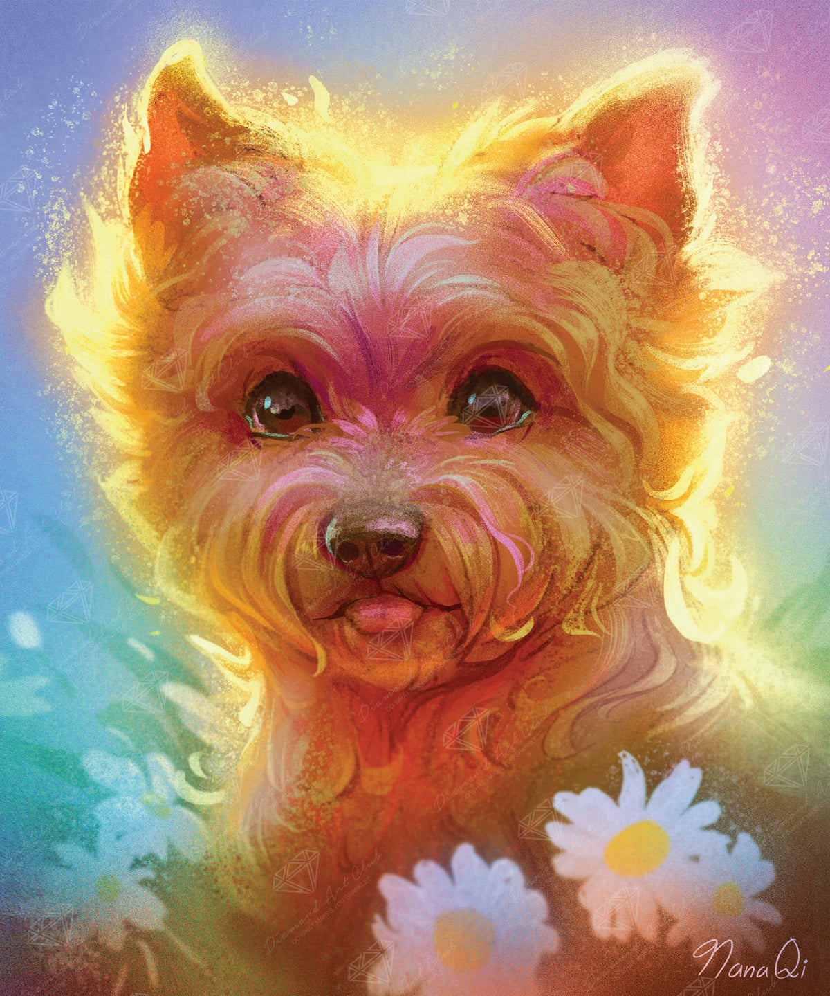 Diamond Painting Yorkie Glow