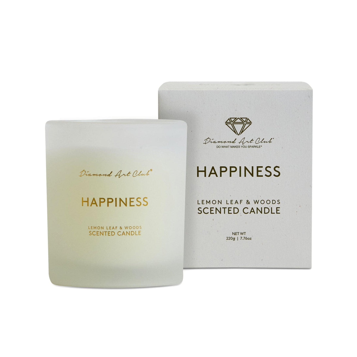 Diamond Painting 8oz HAPPINESS - LEMON LEAF & WOODS candle