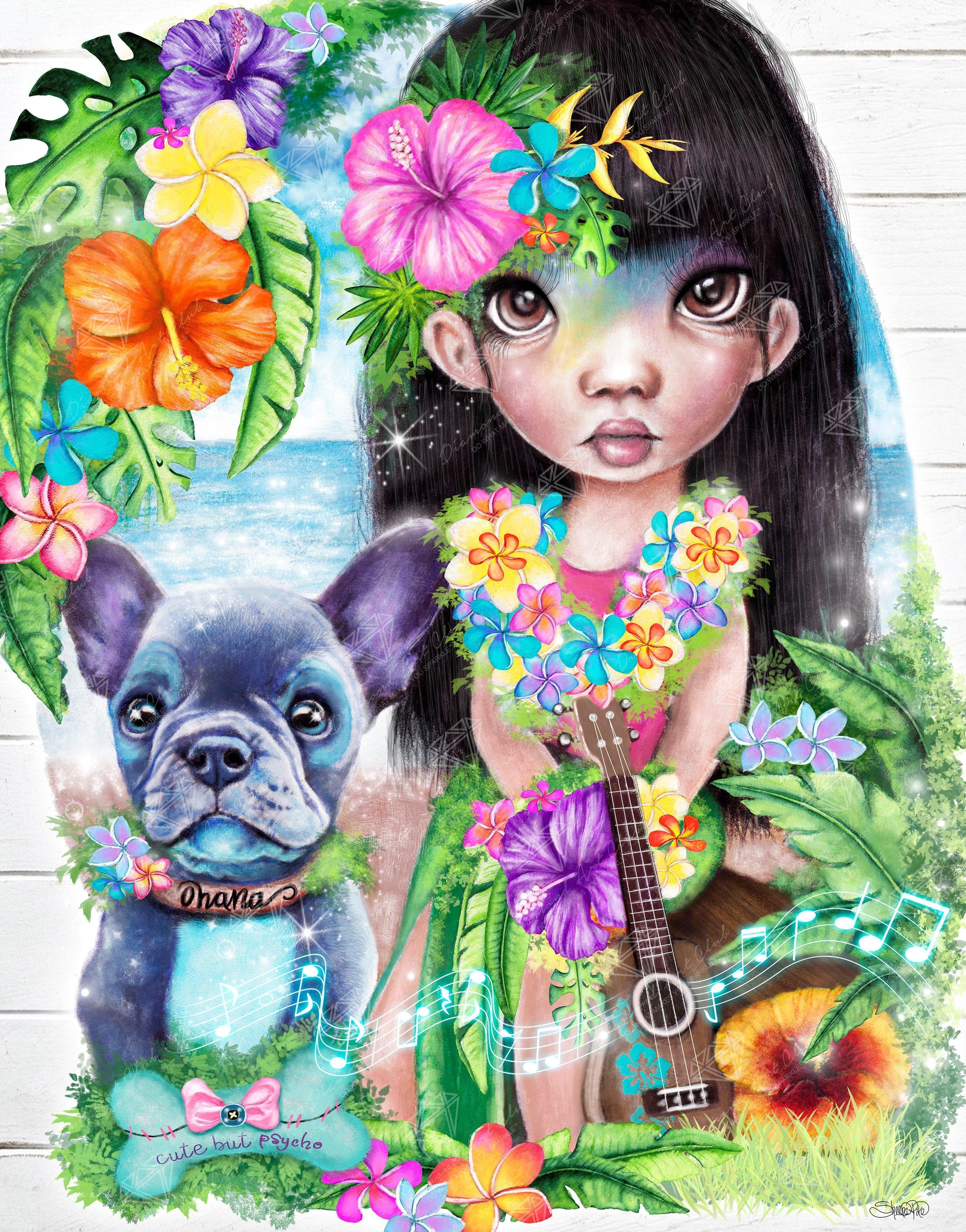 A Hawaiian Girl And Her Dog – Diamond Art Club