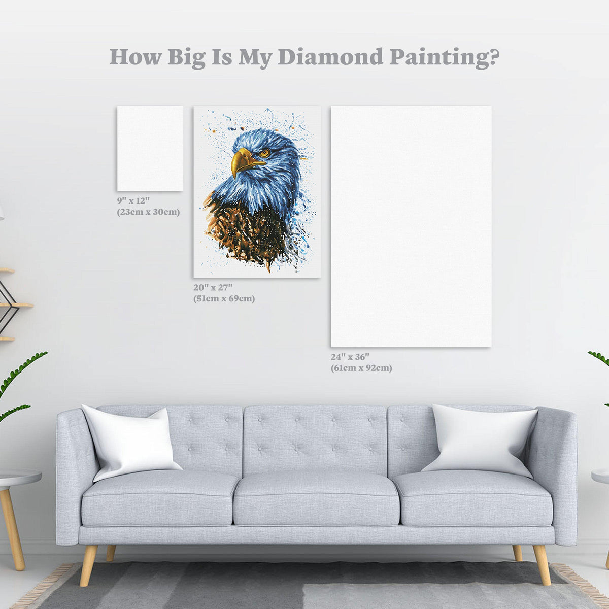 Diamond Painting American Eagle 20" x 27″（51cm x 69cm) / Round with 34 Colors including 2 ABs / 43740