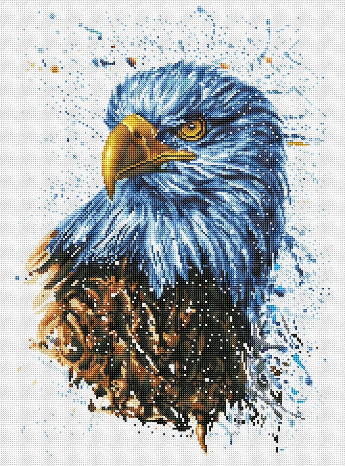 Diamond Painting American Eagle 20" x 27″（51cm x 69cm) / Round with 34 Colors including 2 ABs / 43740