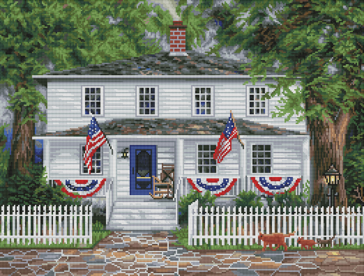 Diamond Painting American Roots 22" x 29″ (56cm x 74cm) / Round with 39 Colors including 2 ABs / 51,675