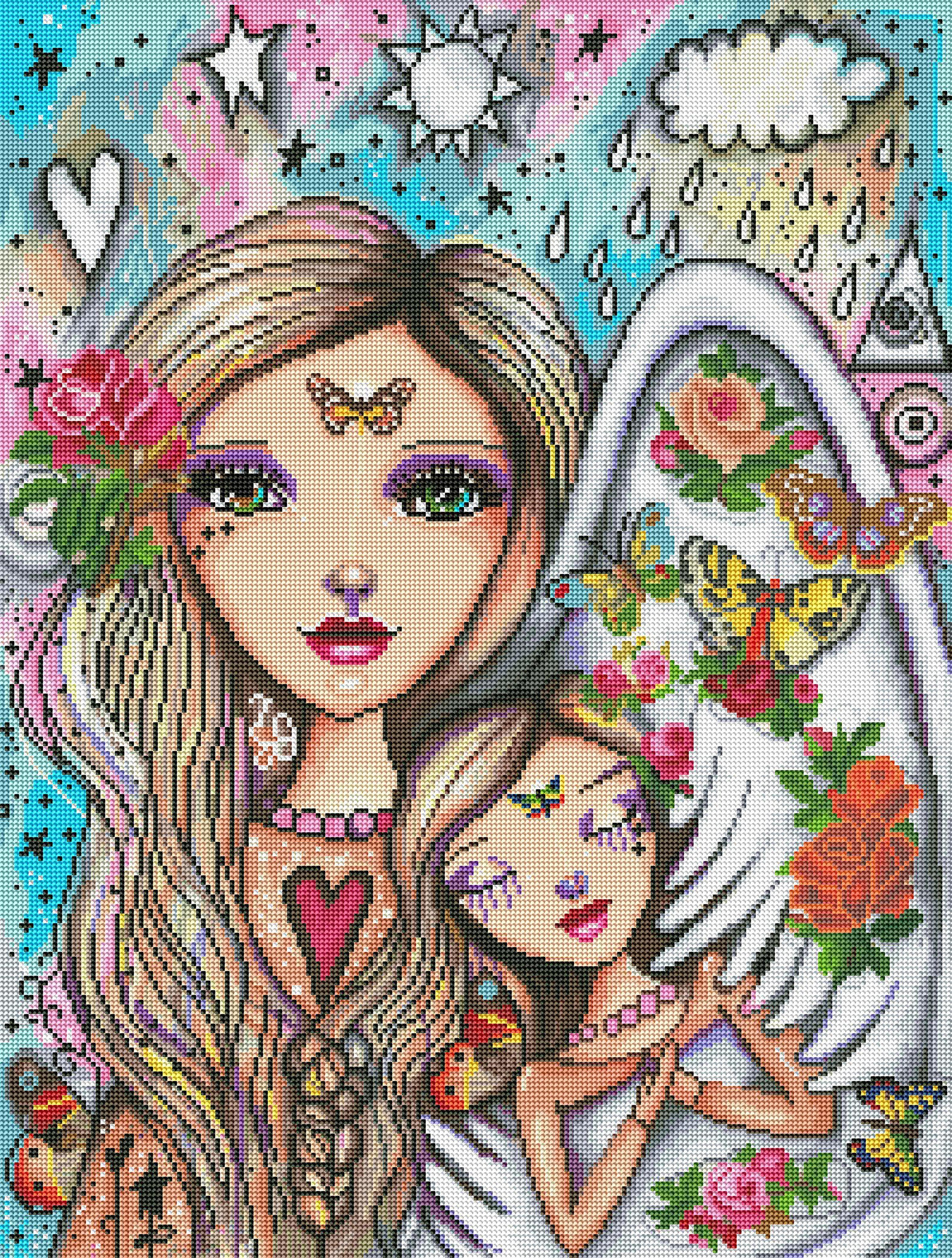 MANUKS 5D Angel Diamond Painting Kits The Girls in The Water Diamond  Painting Full Round Diamond Crystal Art Kits for Adults and Kids, for Home  Decor