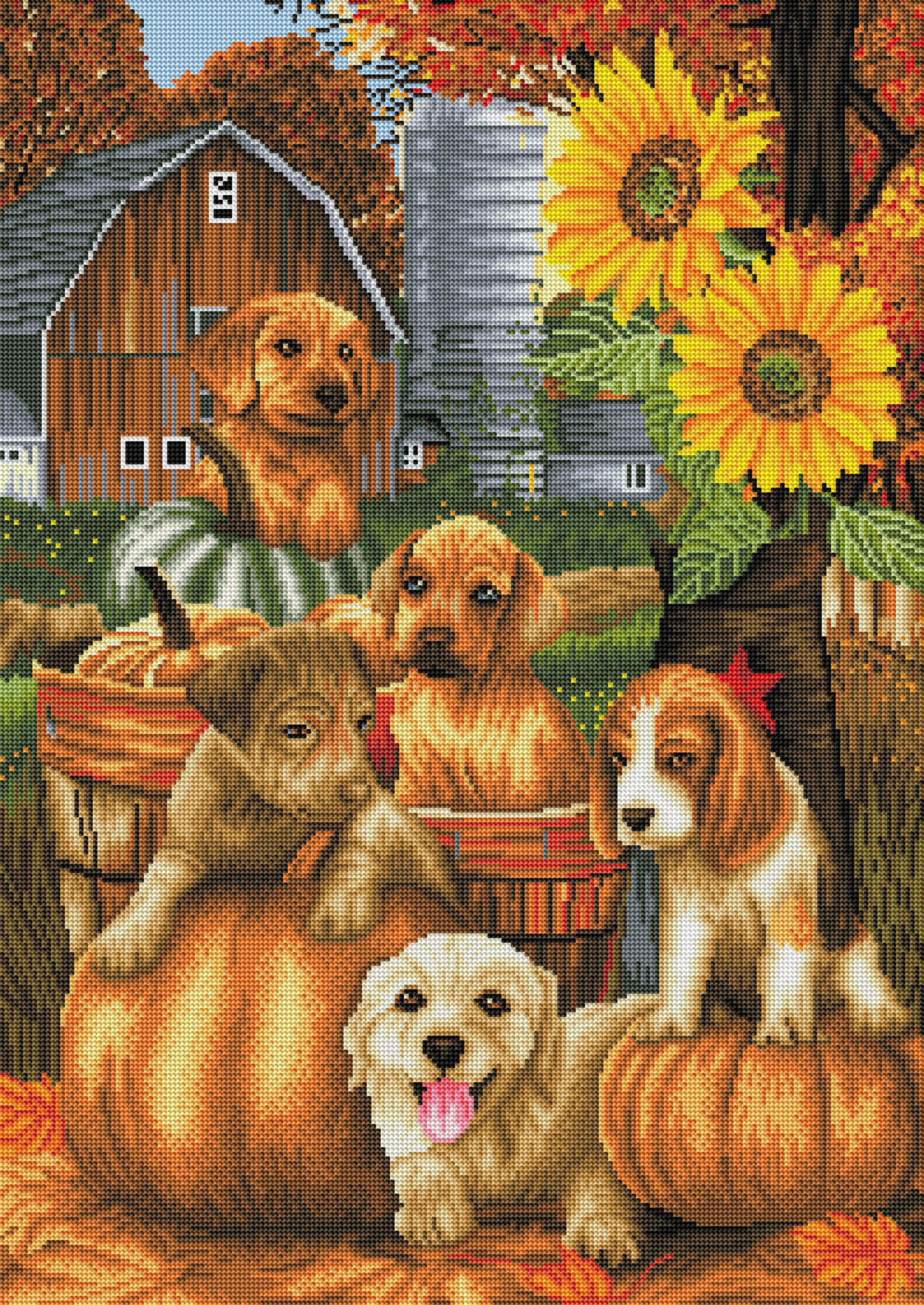 Autumn Puppies – Diamond Art Club