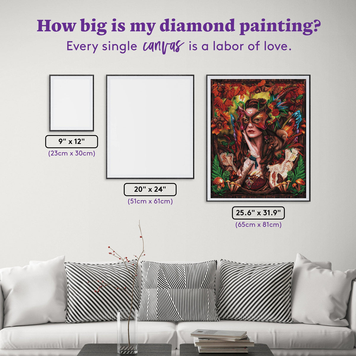 Diamond Painting Autumn Queen 25.6" x 31.9" (65cm x 81cm) / Square With 60 Colors Including 4 ABs / 84,825