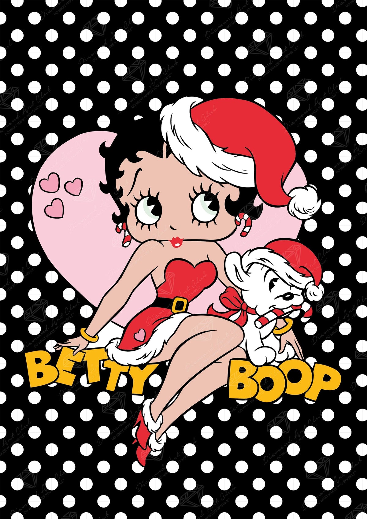 Diamond Painting Betty Boop and Pudgy 20" x 28″ (51cm x 71cm) / Square with 8 Colors including 1 AB / 22,180