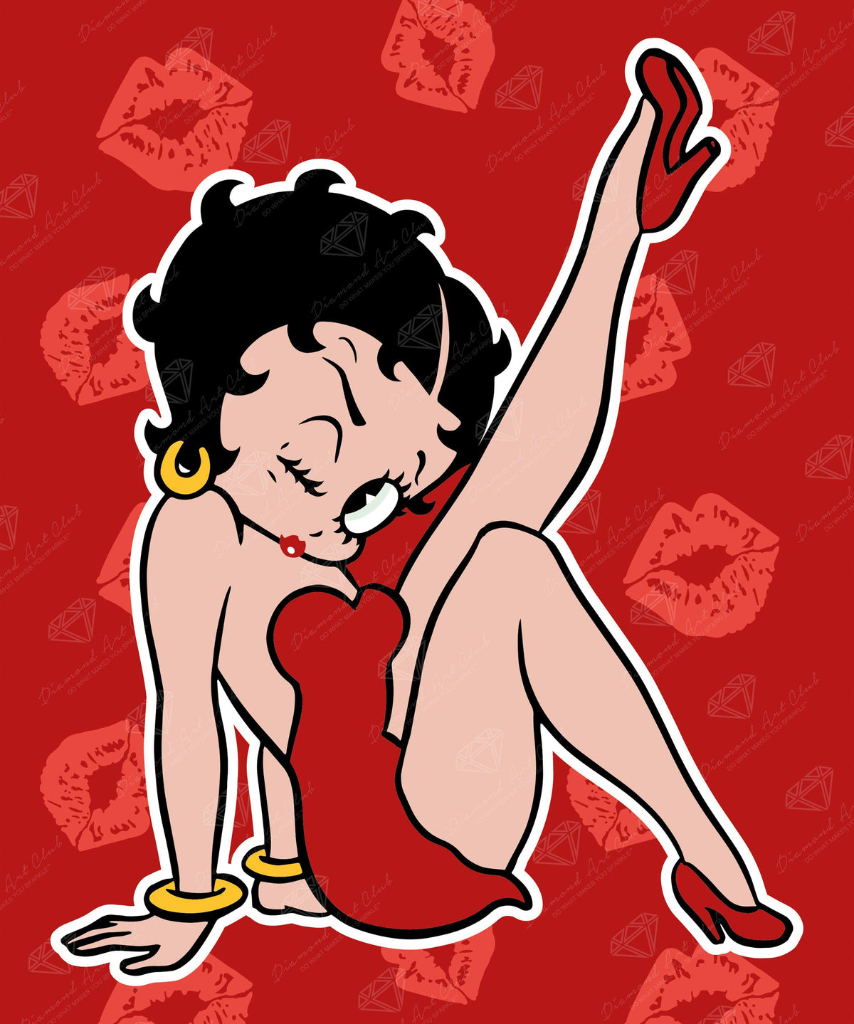 Diamond Painting Betty Boop Pose 20" x 24″ (51cm x 61cm) / Round with 8 Colors including 2 ABs / 39,277