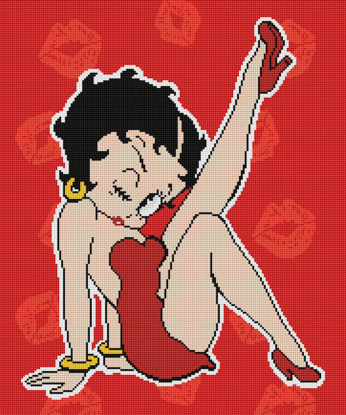 Diamond Painting Betty Boop Pose 20" x 24″ (51cm x 61cm) / Round with 8 Colors including 2 ABs / 39,277