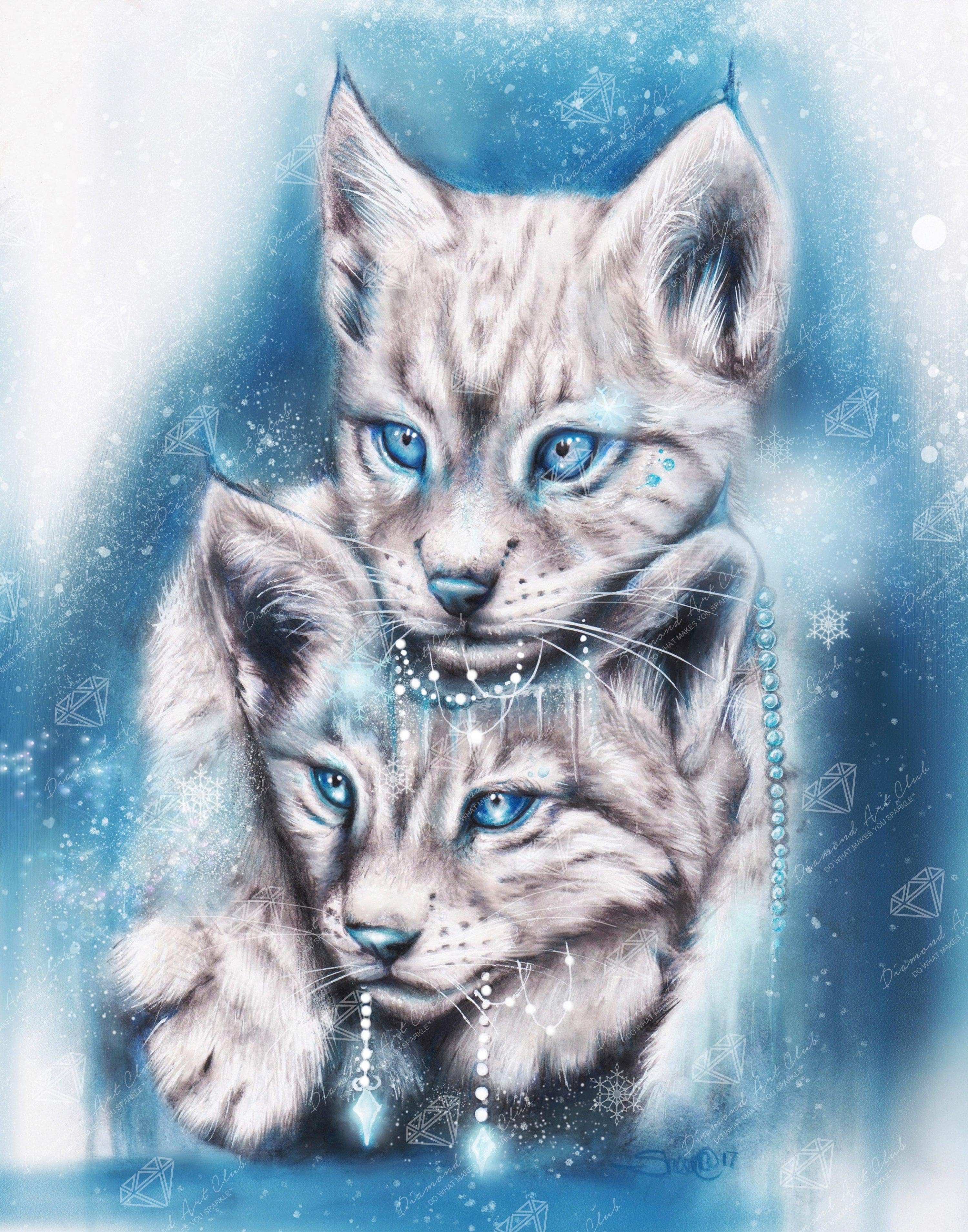 Popular BLUE WINTER LYNX DISCONTINUED DIAMOND ART CLUB