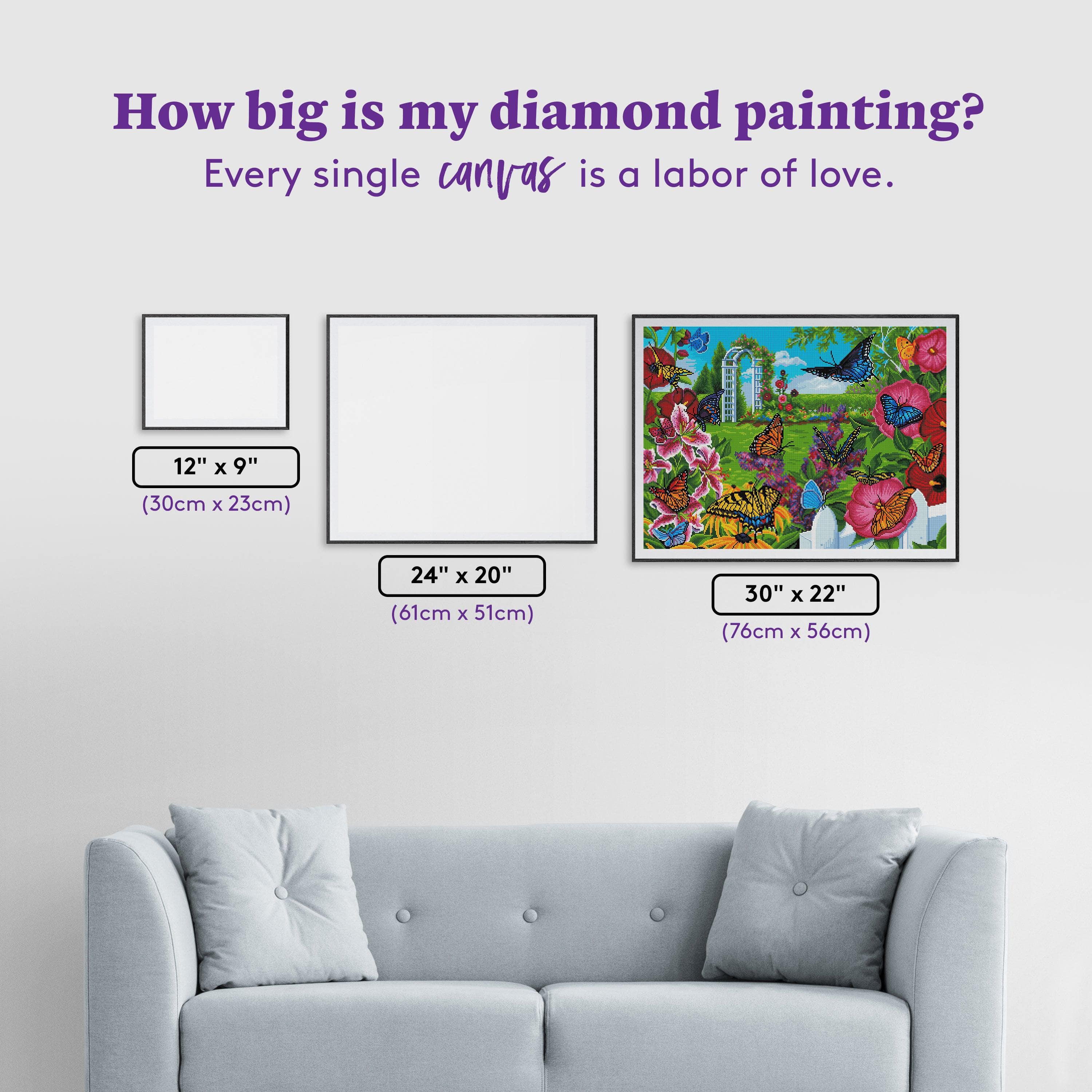 Flowers And Butterflies Diamond Painting Design Colorful House