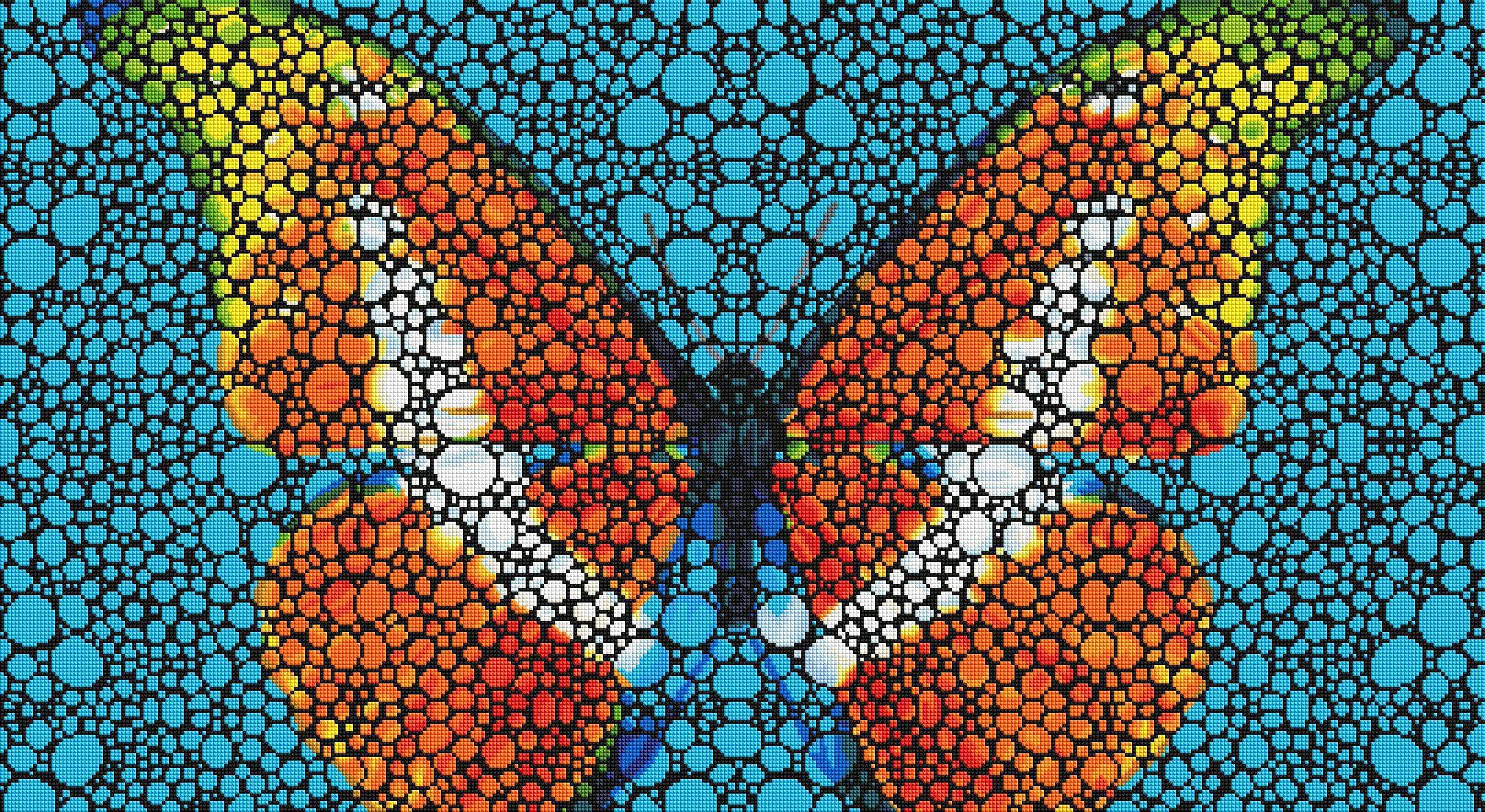 Diamond Painting - Square Drill - Colourful Butterfly(40*30cm