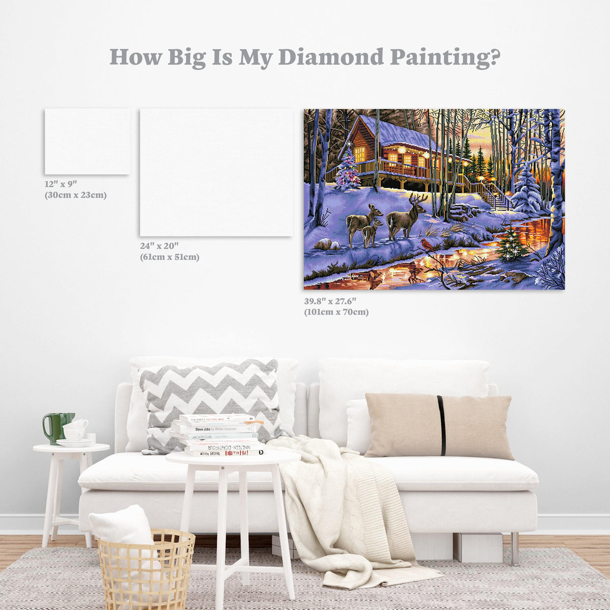 Diamond Painting Cabin 39.8" x 27.6″ (101cm x 70cm) / Square With 53 Colors Including 4 ABs / 110,800