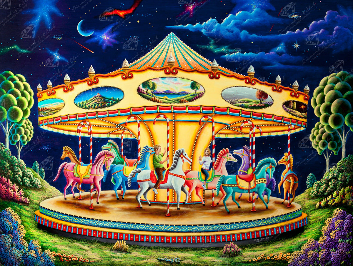 Diamond Painting Carousel Dreams 36.6" x 27.6" (93cm x 70cm) / Square with 59 Colors including 4 ABs / 104,813