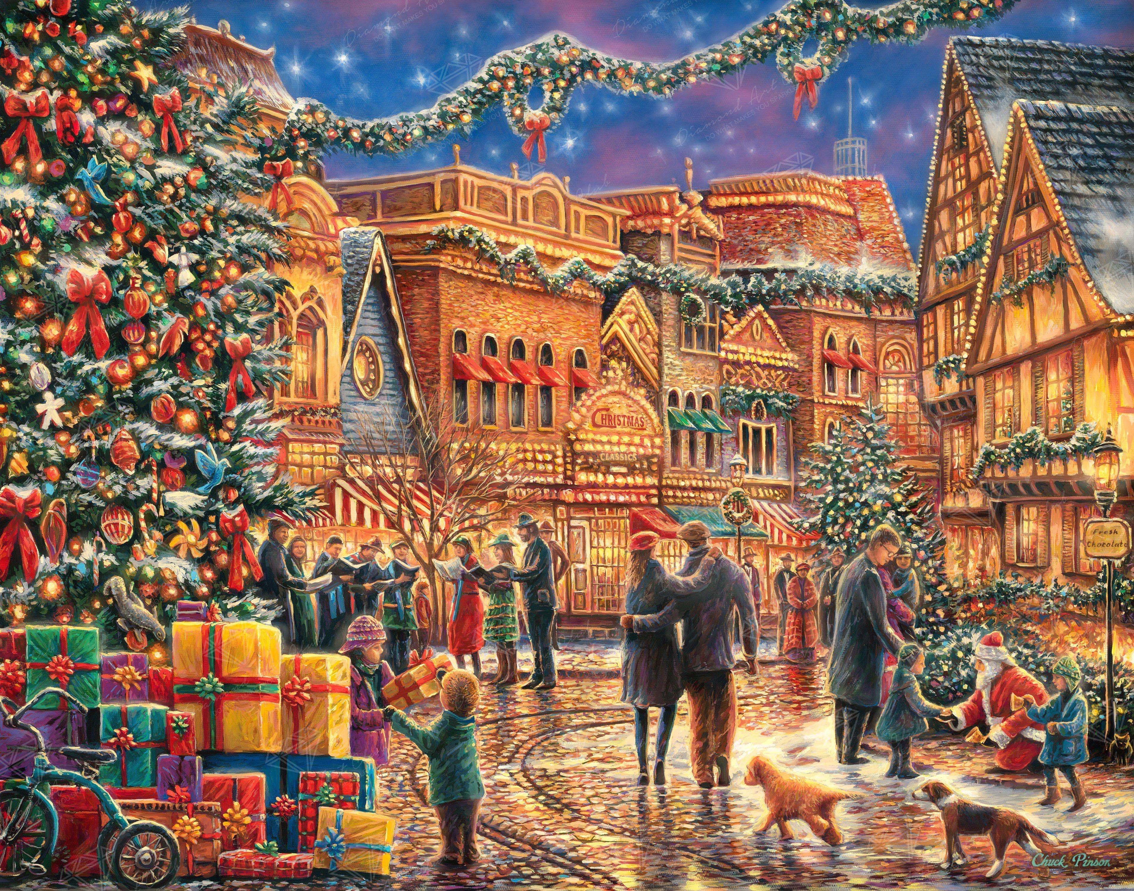 Our most popular canvas, the Christmas Village Stable, is in stock