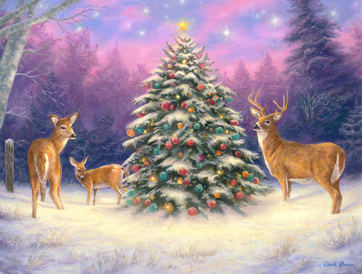 Diamond Painting Christmas Deer 29" x 22" (74cm x 56cm) / Square With 53 Colors Including 4 ABs / 64,532