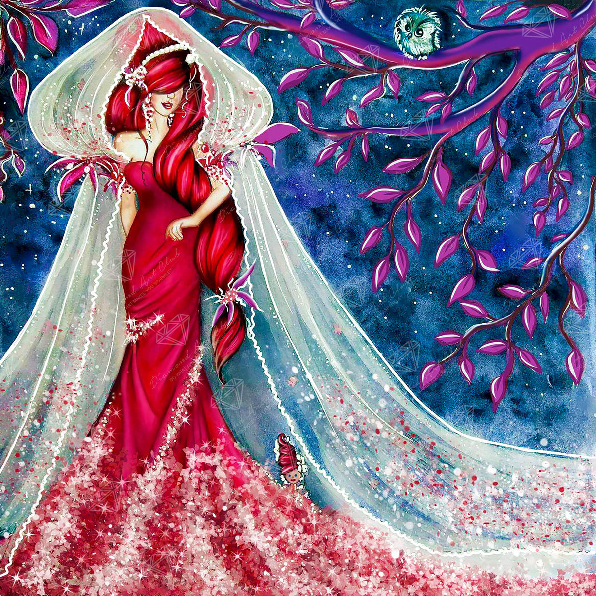 Diamond Painting Cinderella 22" x 22″ (56cm x 56cm) / Square With 42 Colors Including 2 ABs / 48,841