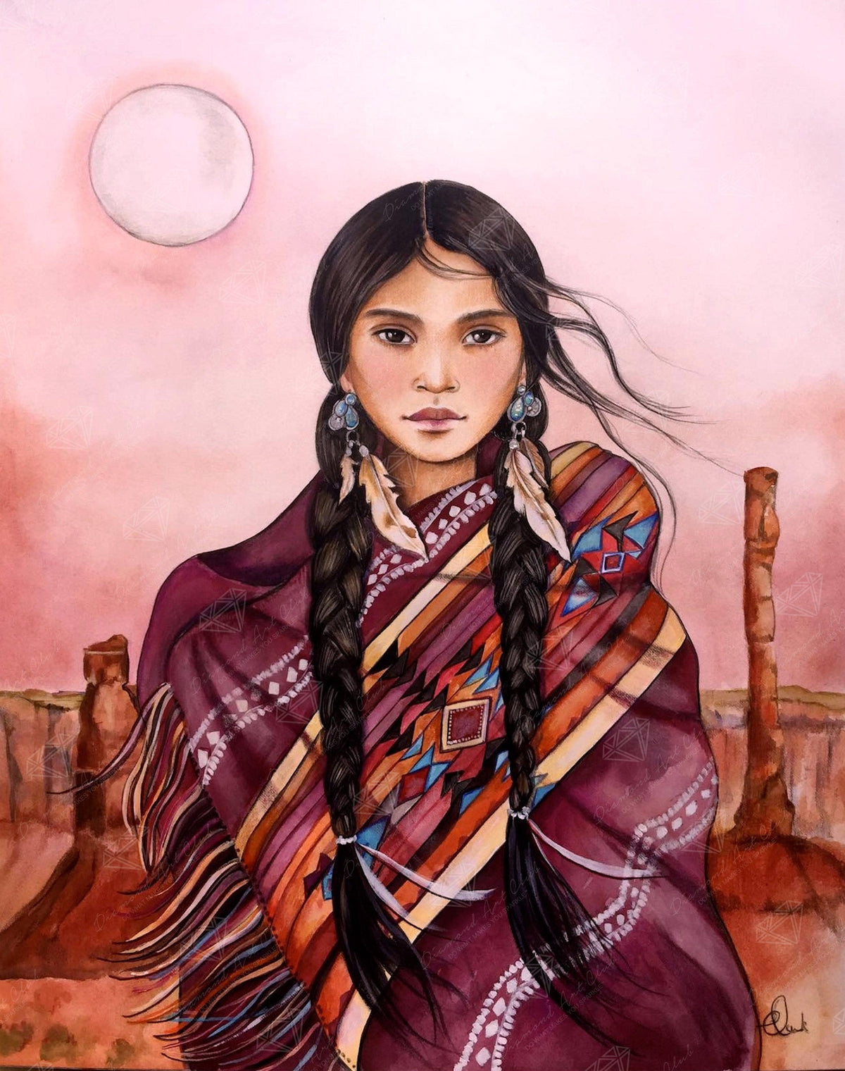 Diamond Painting Desert Woman 22" x 28" (55.8cm x 70.6cm) / Round with 43 Colors including 4 ABs / 50,148