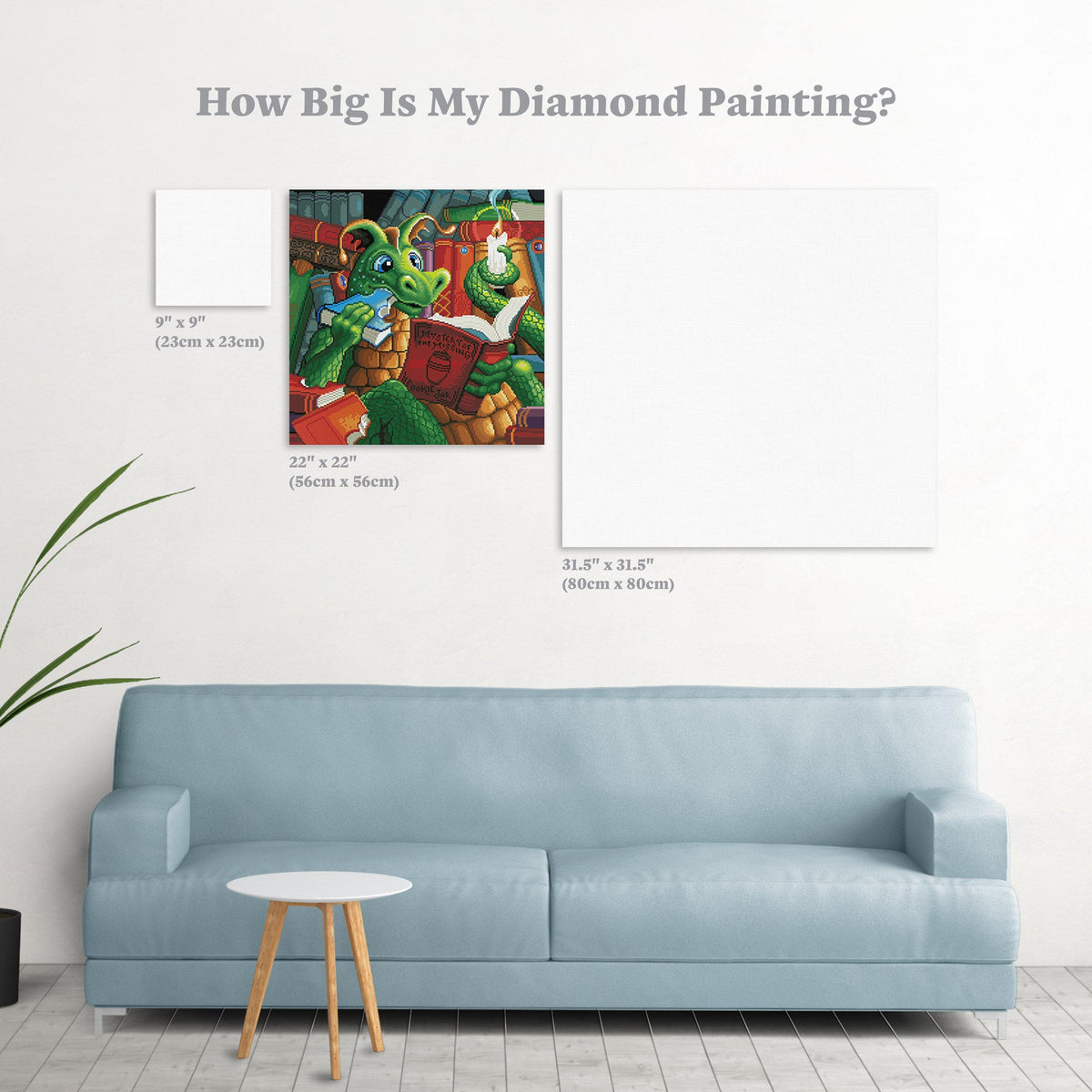 Diamond Painting Devouring a Good Book 22" x 22″ (56cm x 56cm) / Round with 53 Colors including 4 ABs / 39,601