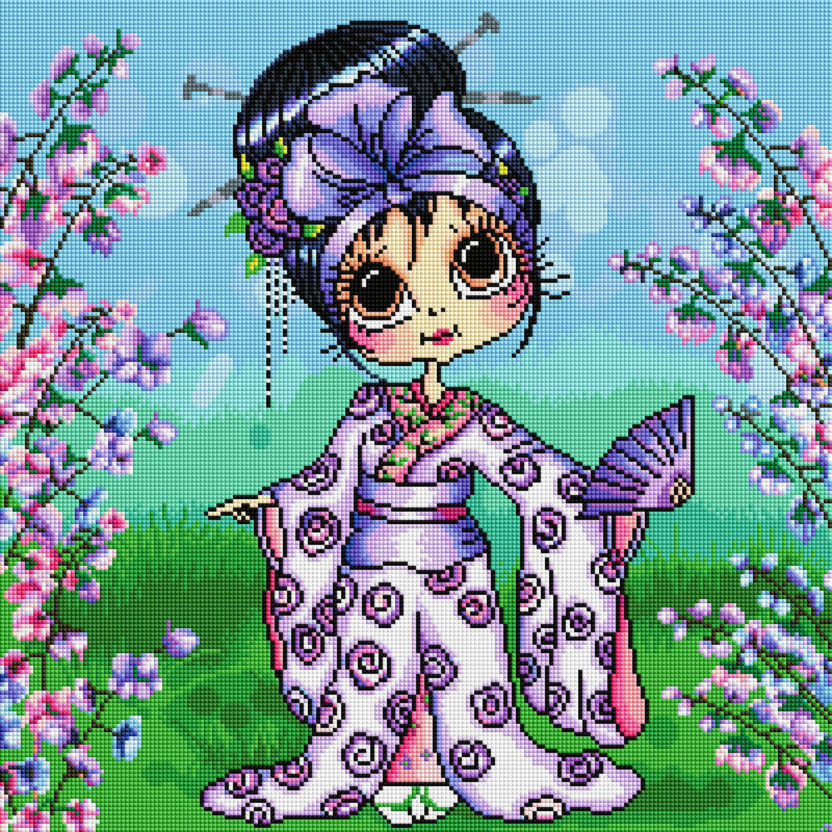 Diamond Painting Dia Geisha Bestie (final edition) 20" x 20″ (51cm x51cm) / Square with 40 Colors including 2 ABs