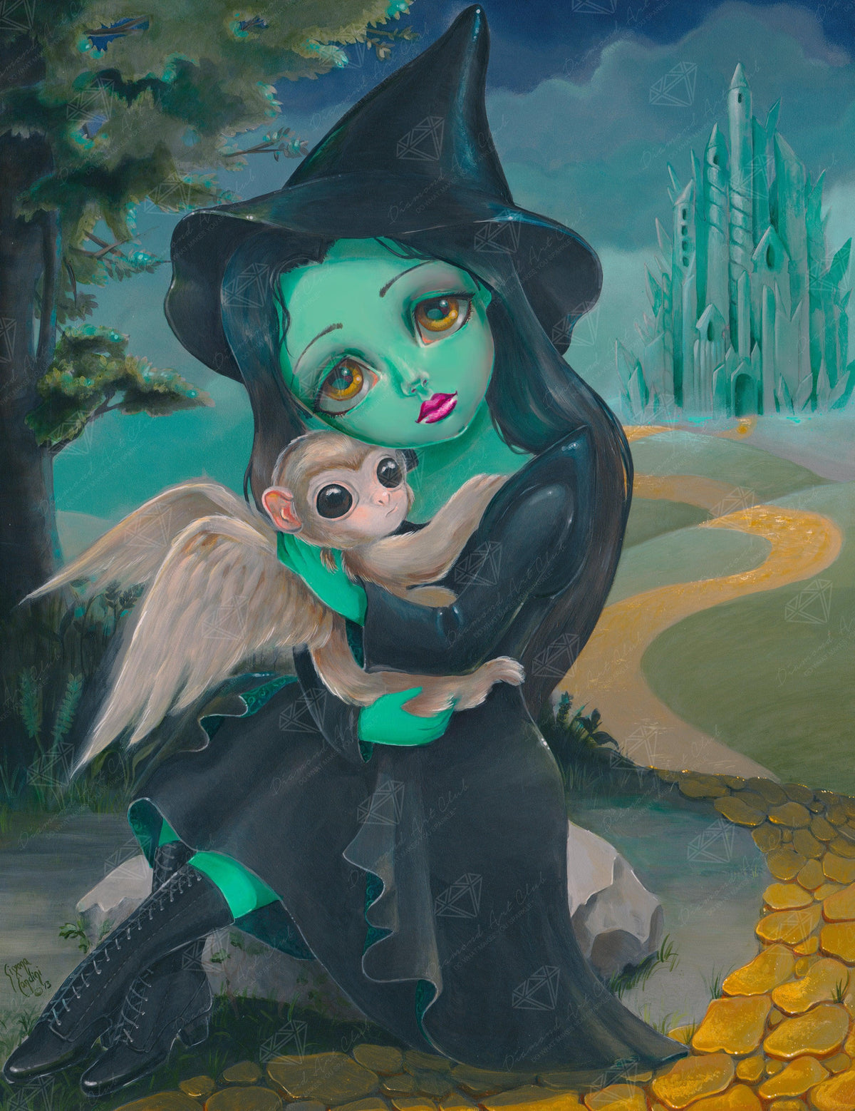 Diamond Painting Elphaba 20" x 26" (50.7cm x 65.8cm) / Round with 54 Colors including 3 ABs / 42,535