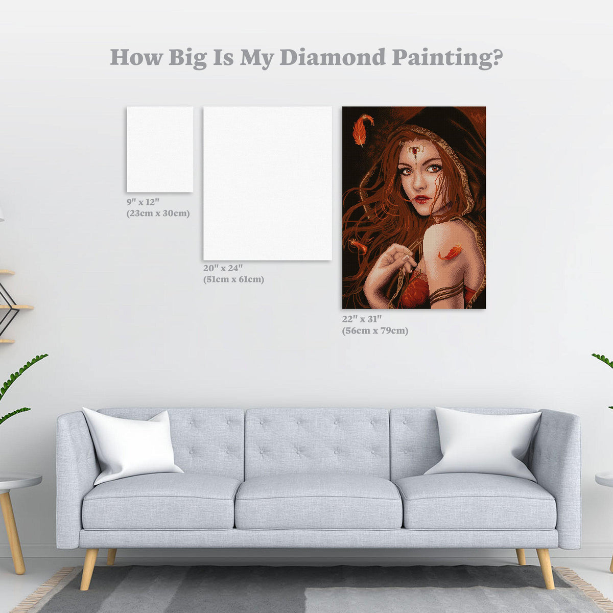 Diamond Painting Ethereal Red 22" x 31" (56cm x 79cm) / Square With 32 Colors Including 3 ABs / 68,952