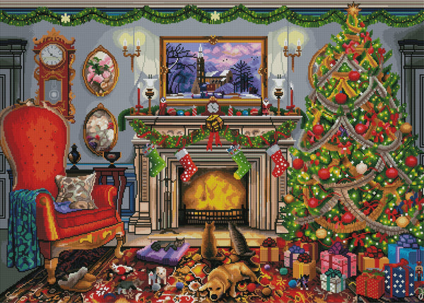 Festive Fireplace Diamond Painting | Diamond Art Club™