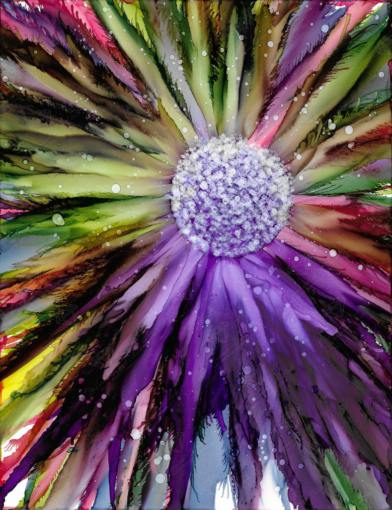 Close Up Purple Yellow Flower - Diamond Paintings 