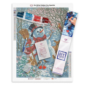 Diamond Painting Frosty Forest Friend 19.7" x 26.4″ (50cm x 67cm) / Square With 38 Colors Including 2 ABs / 51,555