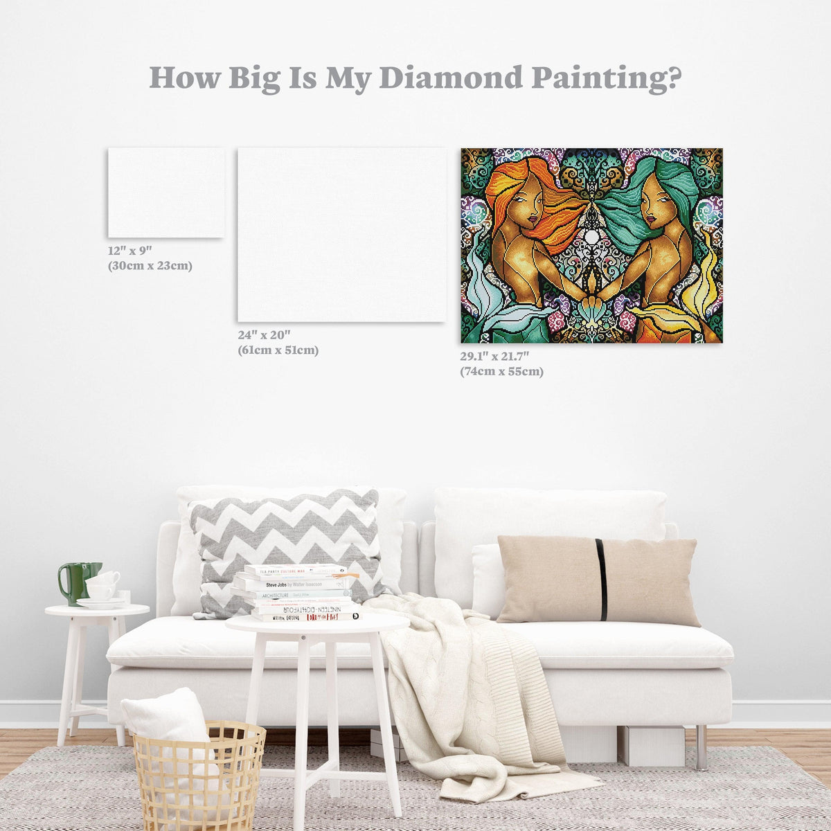 Diamond Painting Gemini 21.7" x 29.1" (55cm x 74cm) / Round With 39 Colors including 1 ABs / 51,089