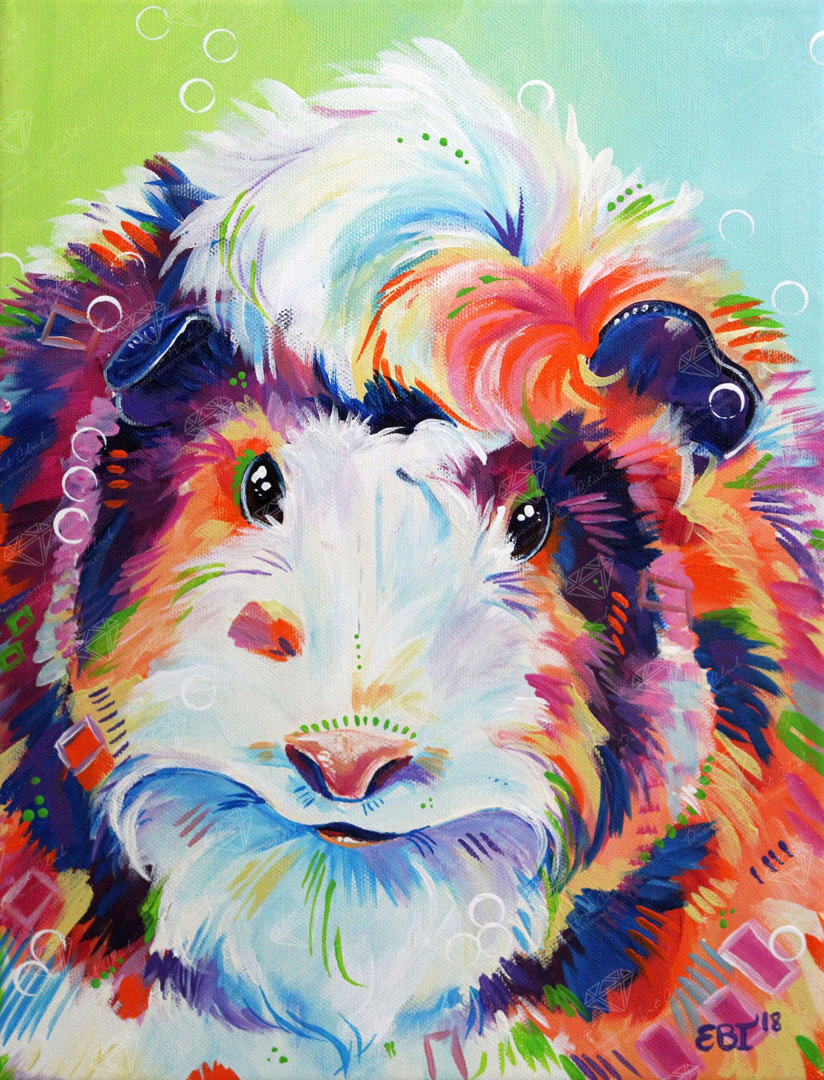 Diamond Painting Guinea Pig 12.6" x 16.5" (32m x 42cm) / Square with 34 Colors / 27,232