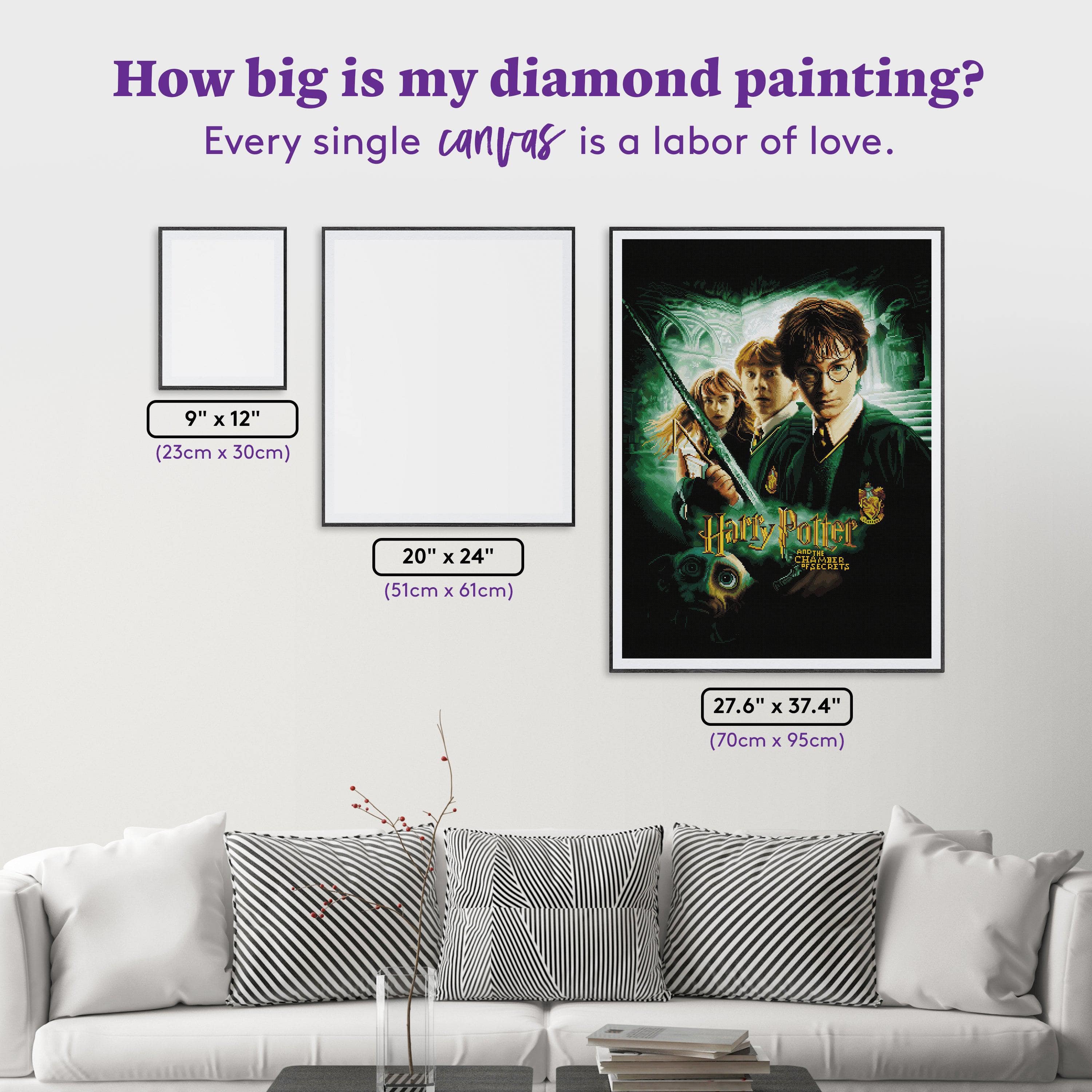 Diamond Painting Post Review ll Hogwarts and Hedwig from Diamond Art Club  