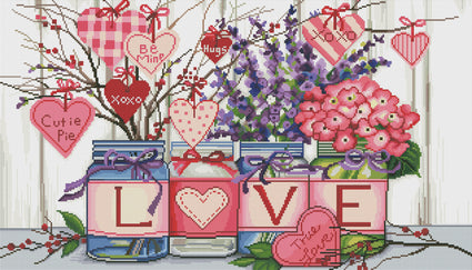 DIY Diamond Painting Word Love With Heart Valentines Day Full