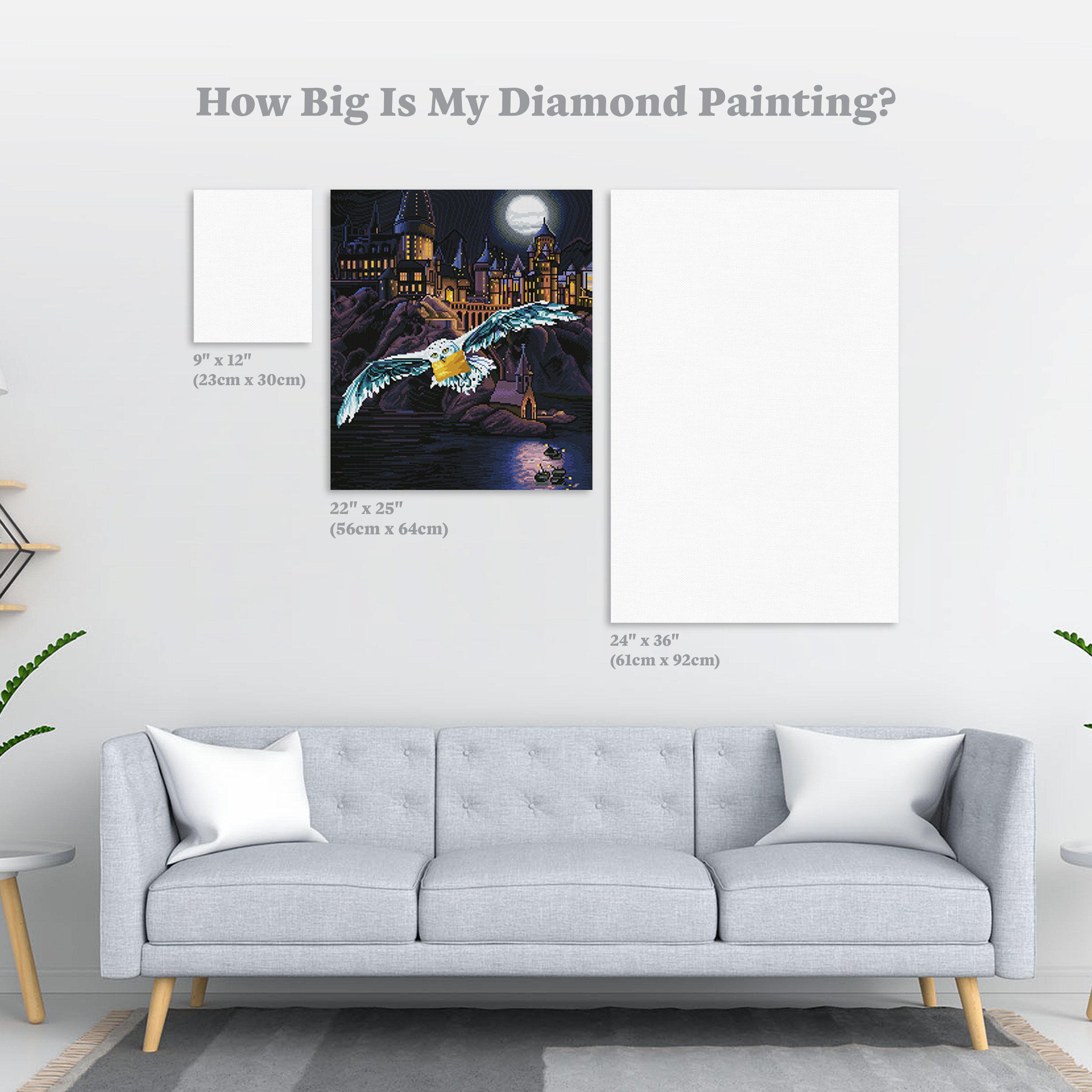 Diamond Painting Post Review ll Hogwarts and Hedwig from Diamond Art Club  