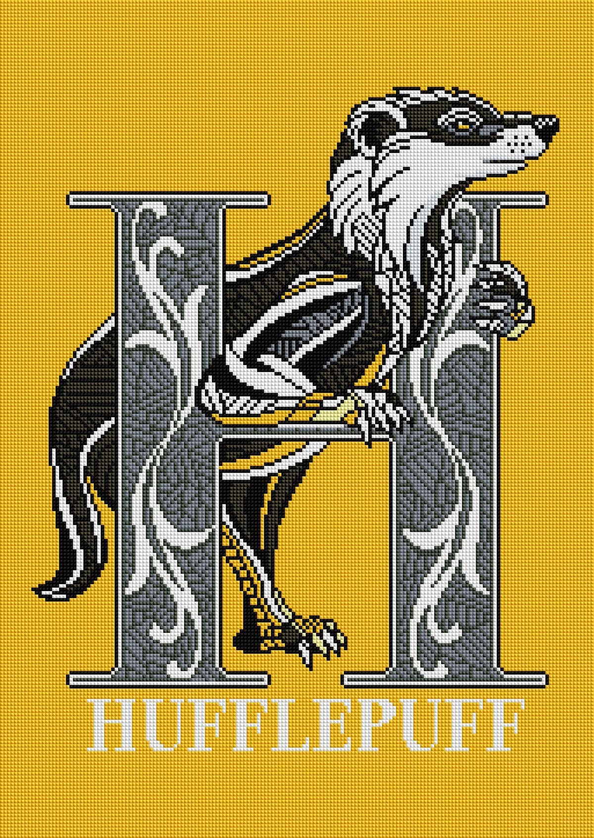 Diamond Painting Hufflepuff™ Crest - Stand Together - AMZ 17" x 24″ (43cm x 61cm) / Square With 8 Colors Including 2 ABs / 41,211