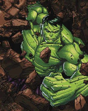 Diamond Painting Hulk™ Smash! 20" x 25" (50.7cm x 64cm) / Round with 27 Colors including 1 ABs / 41,268