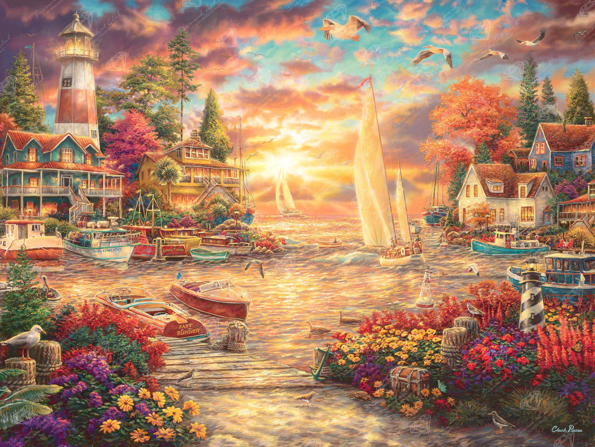 Diamond Painting Into the Sunset 36.6" x 27.6" (93cm x 70cm) / Square With 62 Colors Including 4 ABs / 102,213