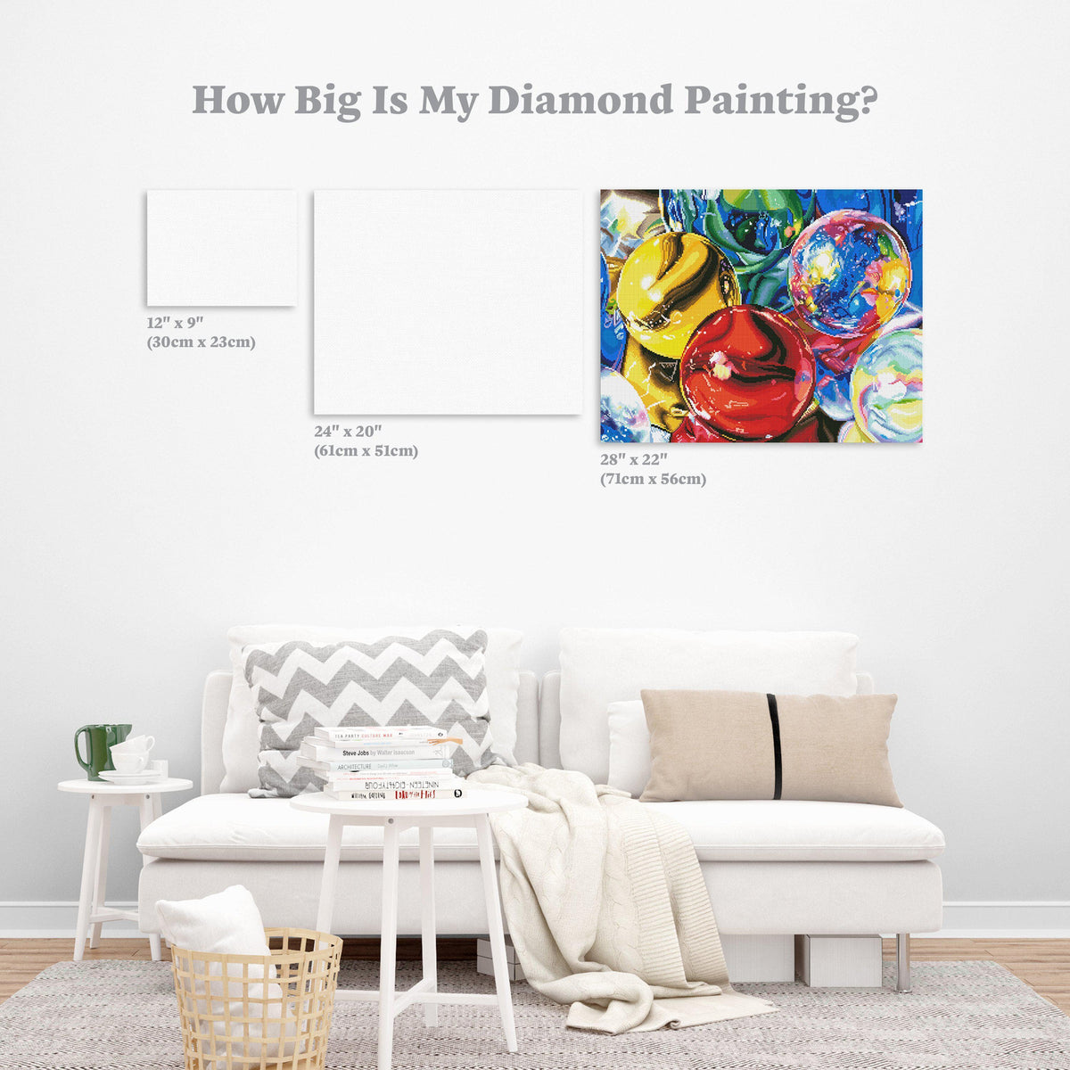 Diamond Painting Iridescent 28" x 22" (71cm x 56cm) / Square with 66 Colors including 6 ABs / 62,101