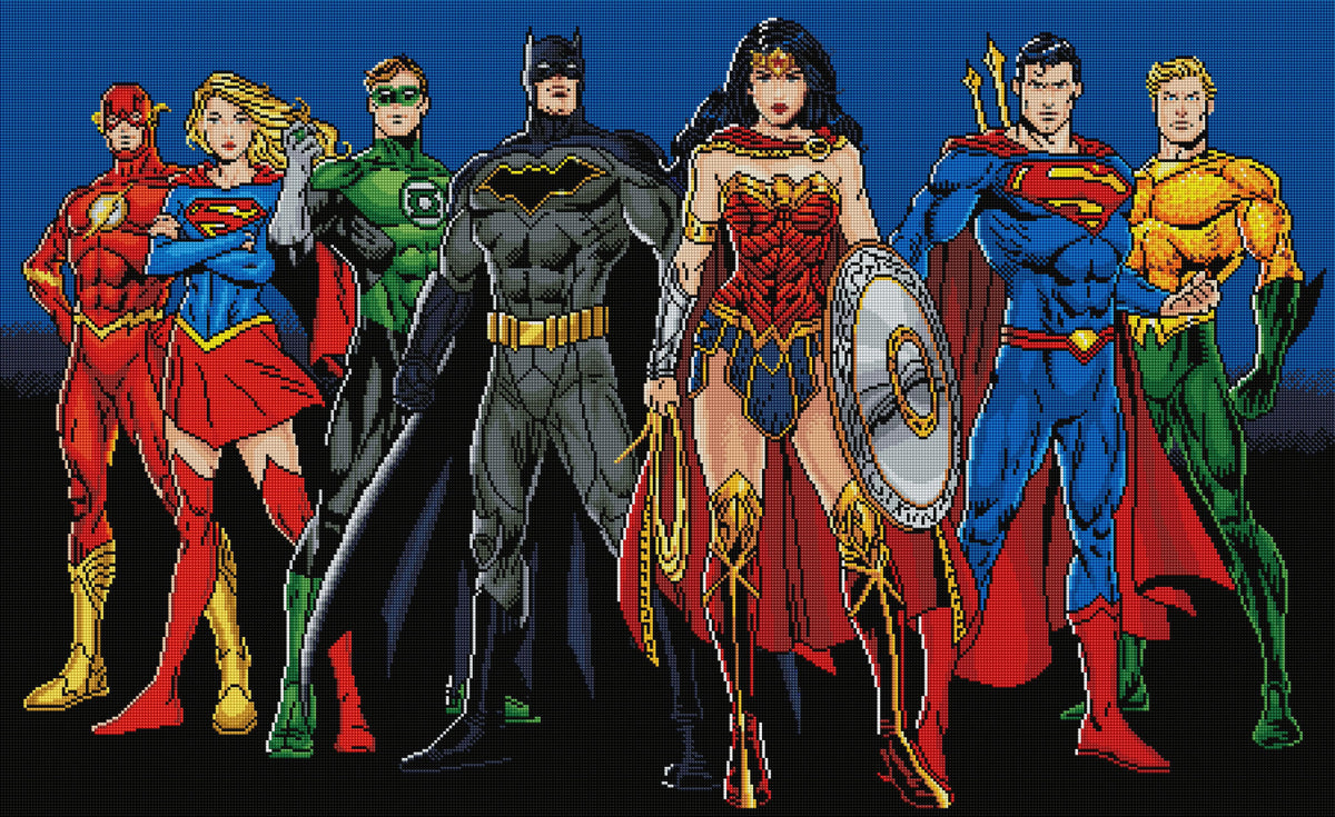 Diamond Painting Justice League™ 44.9" x 27.6" (114cm x 70cm) / Square With 40 Colors Including 4 ABs / 125,204