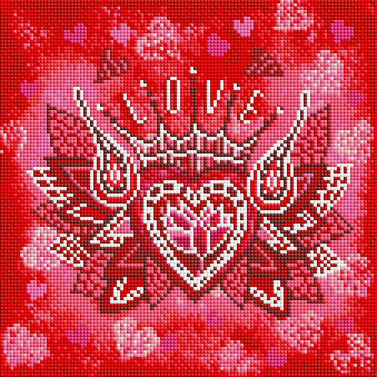 Diamond Painting Love 12.6″ x 12.6″ (32cm x 32cm) / Square with 16 Colors